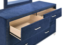 Load image into Gallery viewer, Melody 6-drawer Upholstered Dresser with Mirror Pacific Blue
