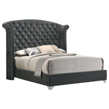 Load image into Gallery viewer, Melody Upholstered Eastern King Wingback Bed Grey
