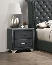 Load image into Gallery viewer, Melody Upholstered 2-drawer Nightstand Grey
