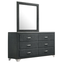 Load image into Gallery viewer, Melody 6-drawer Upholstered Dresser with Mirror Grey
