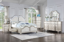 Load image into Gallery viewer, Evangeline California King LED Storage Panel Bed Silver Oak
