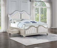 Load image into Gallery viewer, Evangeline Wood Queen LED Storage Panel Bed Silver Oak
