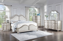 Load image into Gallery viewer, Evangeline Wood Queen LED Panel Bed Silver Oak
