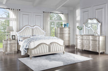 Load image into Gallery viewer, Evangeline Wood Queen LED Panel Bed Silver Oak
