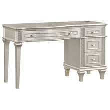 Load image into Gallery viewer, Evangeline 4-drawer Vanity Table with Faux Diamond Trim Silver and Ivory
