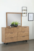 Load image into Gallery viewer, Taylor 7-drawer Rectangular Dresser with Mirror Light Honey Brown
