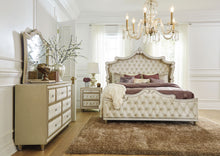 Load image into Gallery viewer, Antonella 7-drawer Upholstered Dresser with Mirror Ivory and Camel
