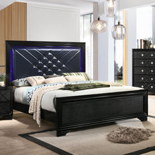 Load image into Gallery viewer, Penelope Wood Queen LED Panel Bed Midnight Star
