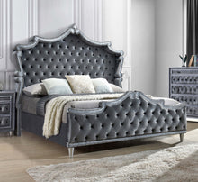 Load image into Gallery viewer, Antonella Upholstered California King Panel Bed Grey
