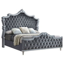 Load image into Gallery viewer, Antonella Upholstered Queen Panel Bed Grey
