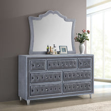 Load image into Gallery viewer, Antonella 7-drawer Upholstered Dresser with Mirror Grey
