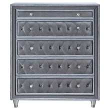 Load image into Gallery viewer, Antonella 5-drawer Upholstered Chest Grey
