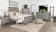 Load image into Gallery viewer, Avenue Wood Eastern King Panel Bed Weathered Grey

