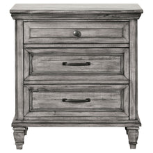 Load image into Gallery viewer, Avenue 3-drawer Rectangular Nightstand with Dual USB Ports Grey
