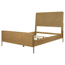 Load image into Gallery viewer, Arini Rattan Queen Panel Bed Sand Wash and Natural Cane
