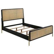 Load image into Gallery viewer, Arini Rattan Eastern King Panel Bed Black and Natural
