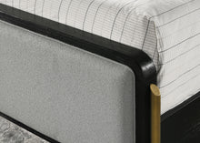 Load image into Gallery viewer, Arini Upholstered Queen Panel Bed Black and Grey
