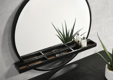 Load image into Gallery viewer, Arini Round Vanity Wall Mirror with Shelf Black
