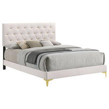 Load image into Gallery viewer, Kendall Upholstered Eastern King Panel Bed White
