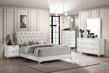 Load image into Gallery viewer, Kendall Upholstered California King Panel Bed White
