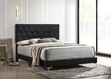 Load image into Gallery viewer, Kendall Upholstered Eastern King Panel Bed Black

