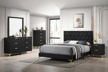 Load image into Gallery viewer, Kendall Upholstered Eastern King Panel Bed Black
