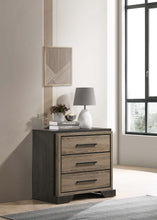 Load image into Gallery viewer, Baker 3-drawer Nightstand Brown and Light Taupe
