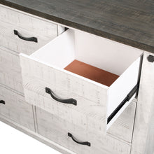 Load image into Gallery viewer, Lilith 7-drawer Dresser with Mirror Distressed Grey and White
