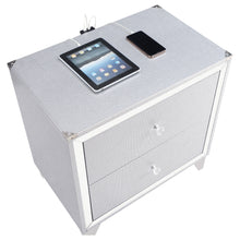 Load image into Gallery viewer, Larue 2-drawer Nightstand with USB Port Silver
