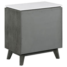 Load image into Gallery viewer, Nathan 2-drawer Nightstand with USB Port White Marble and Grey
