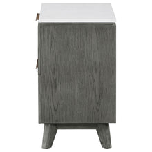 Load image into Gallery viewer, Nathan 2-drawer Nightstand with USB Port White Marble and Grey
