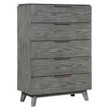 Load image into Gallery viewer, Nathan 5-drawer Chest White Marble and Grey
