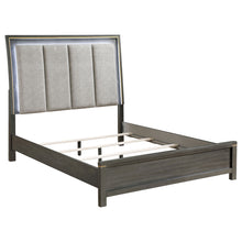 Load image into Gallery viewer, Kieran Wood California King LED Panel Bed Grey
