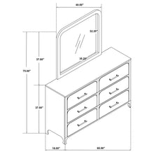 Load image into Gallery viewer, Anastasia 6-drawer Dresser with Mirror Pearl White
