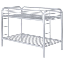 Load image into Gallery viewer, Morgan Twin Over Twin Bunk Bed Silver
