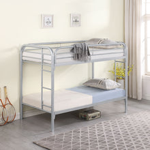 Load image into Gallery viewer, Morgan Twin Over Twin Bunk Bed Silver
