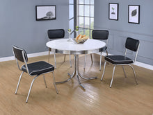 Load image into Gallery viewer, Retro Round Dining Table Glossy White and Chrome
