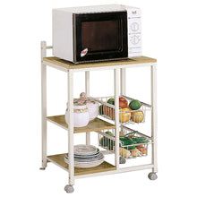 Load image into Gallery viewer, Kelvin 2-shelf Kitchen Cart Natural Brown and White
