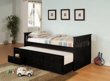 Load image into Gallery viewer, Rochford Twin Captain&#39;s Daybed with Storage Trundle Black
