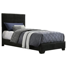 Load image into Gallery viewer, Conner Upholstered Twin Panel Bed Black
