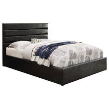 Load image into Gallery viewer, Riverbend Upholstered Full Storage Panel Bed Black

