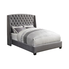 Load image into Gallery viewer, Pissarro Upholstered Queen Wingback Bed Grey
