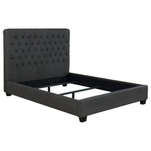 Load image into Gallery viewer, Chloe Upholstered Eastern King Panel Bed Charcoal
