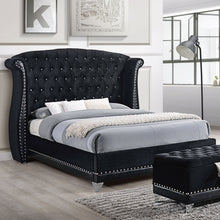 Load image into Gallery viewer, Barzini Upholstered California King Wingback Bed Black
