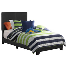 Load image into Gallery viewer, Dorian Upholstered Twin Panel Bed Black
