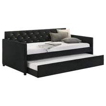 Load image into Gallery viewer, Kendall Upholstered Twin Daybed with Trundle Black

