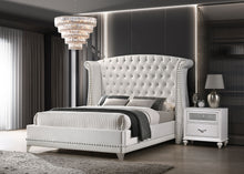 Load image into Gallery viewer, Barzini Upholstered Eastern King Wingback Bed White
