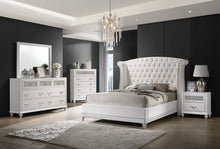 Load image into Gallery viewer, Barzini Upholstered Queen Wingback Bed White
