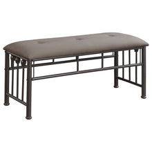 Load image into Gallery viewer, Livingston Upholstered Bench Brown and Dark Bronze
