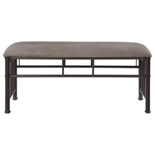Load image into Gallery viewer, Livingston Upholstered Bench Brown and Dark Bronze
